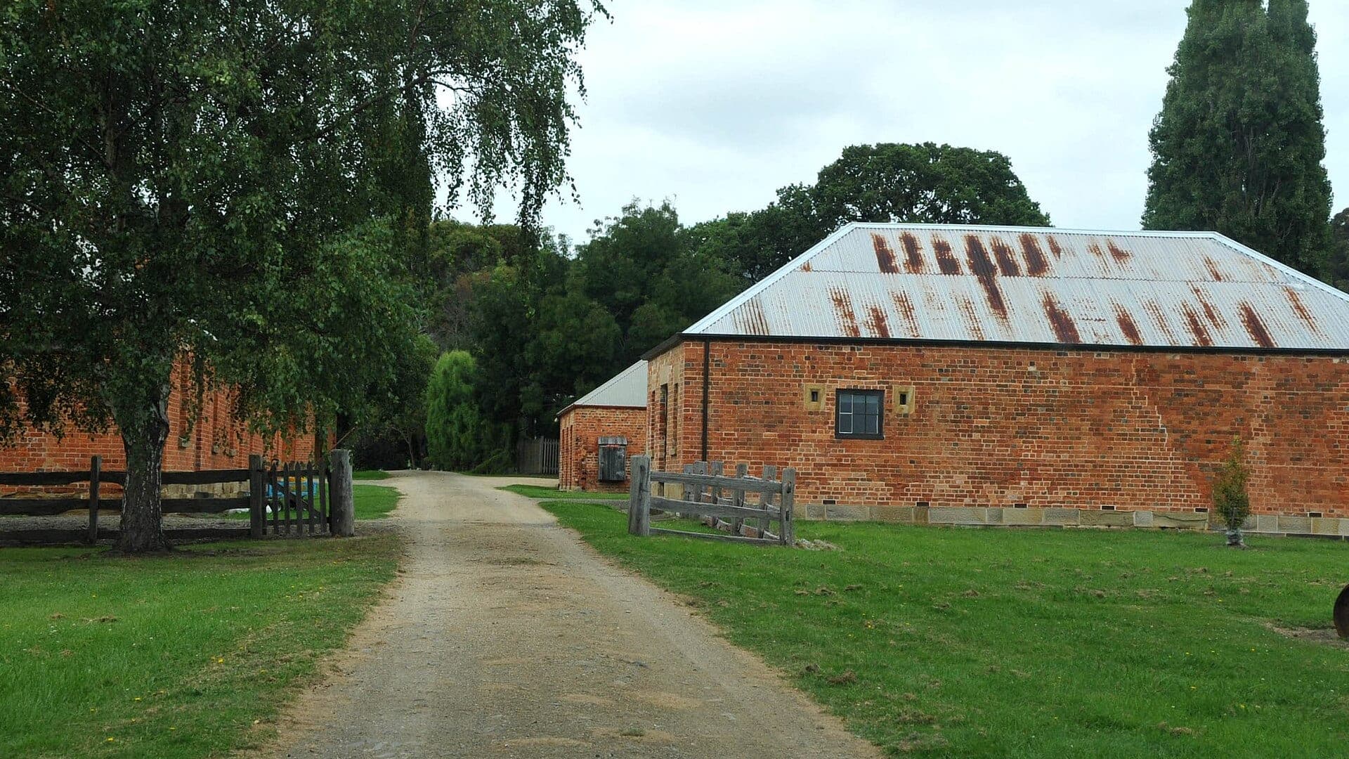Historic bay-side buildings on the Tasman Peninsula